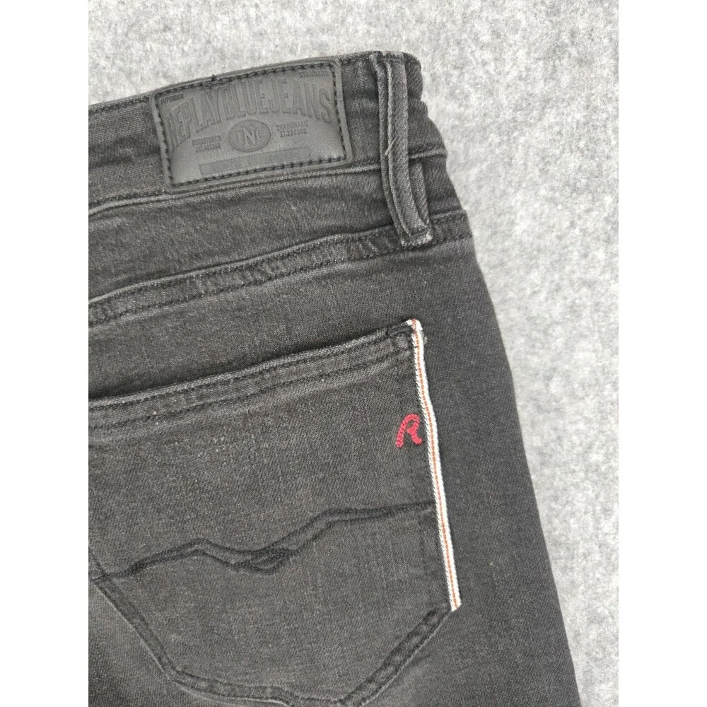 REPLAY Men's Stretch Selvedge Jeans Sz 32 x 29 Black Denim Japan
